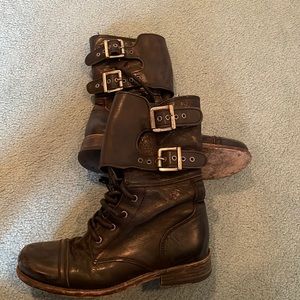 All saints leather combat boots size 36